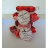Подарки для гостей (мини баночки варенья/меда) "красная роза"