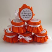 Подарки для гостей (мини баночки варенья/меда) "оранжевый"