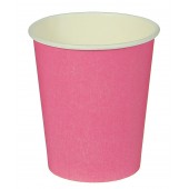 Стакан бумажный однотонный, розовый цвет (205 мл) набор 10 шт.